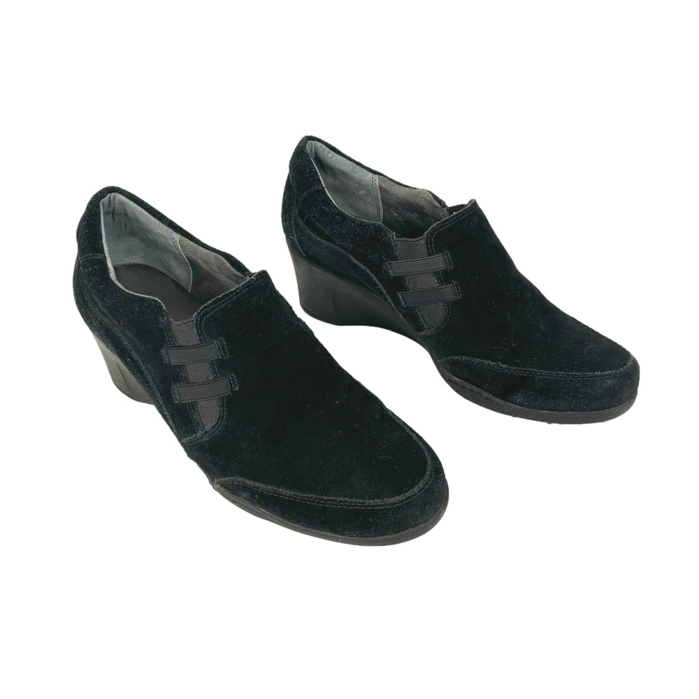 Aerosoles black suede wedge shoes